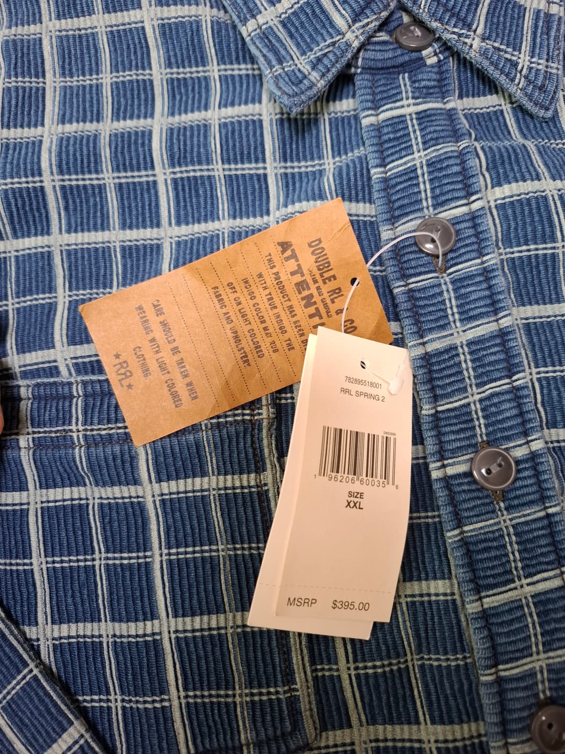 2XL RRL 인디고 체크 워크 셔츠 상품이미지2