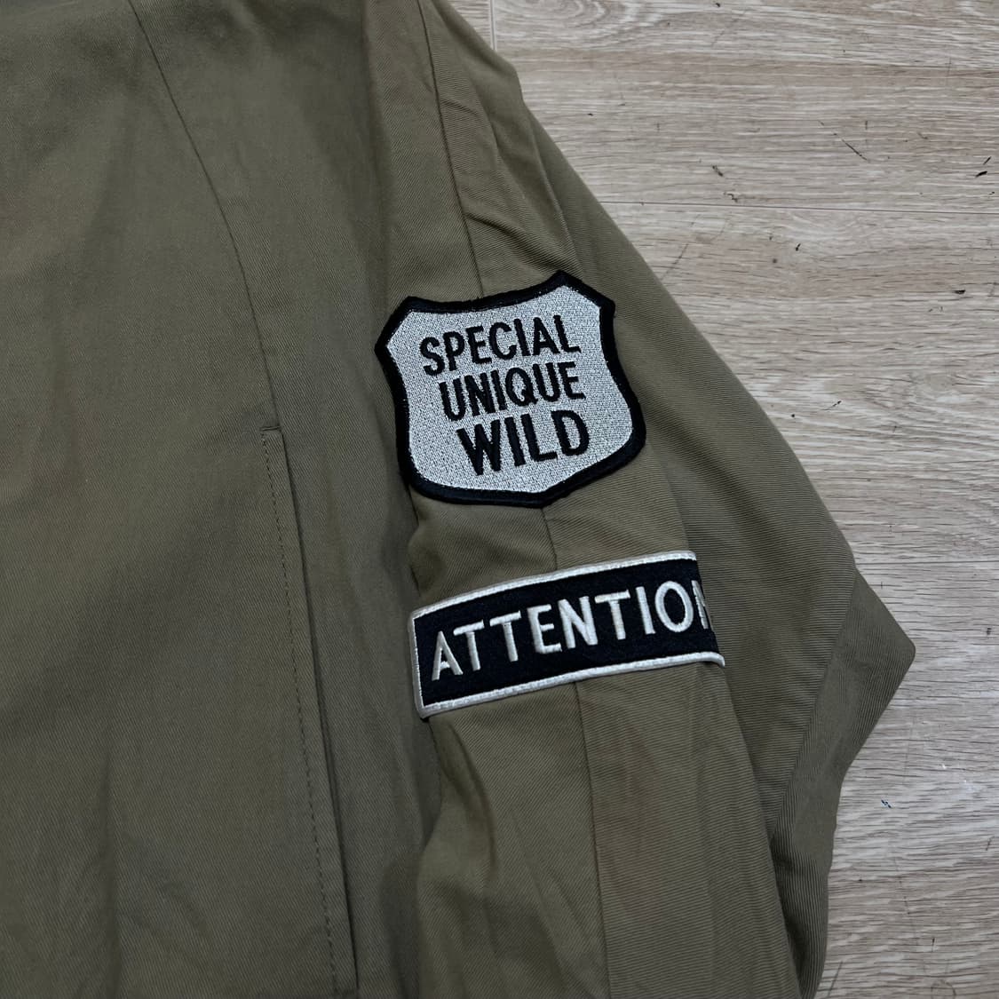 톰보이 와펜 패치 코튼 야상 트렌치 맥코트 [카키] 85-92-160 상품이미지4