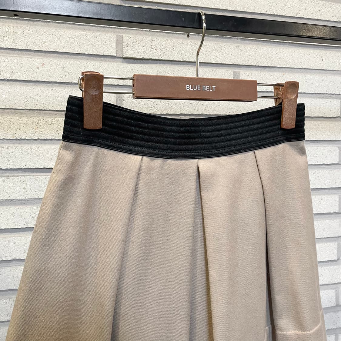 JPN VINTAGE 미디 스커트 플리츠 캉캉 디테일 베이지 상품이미지4