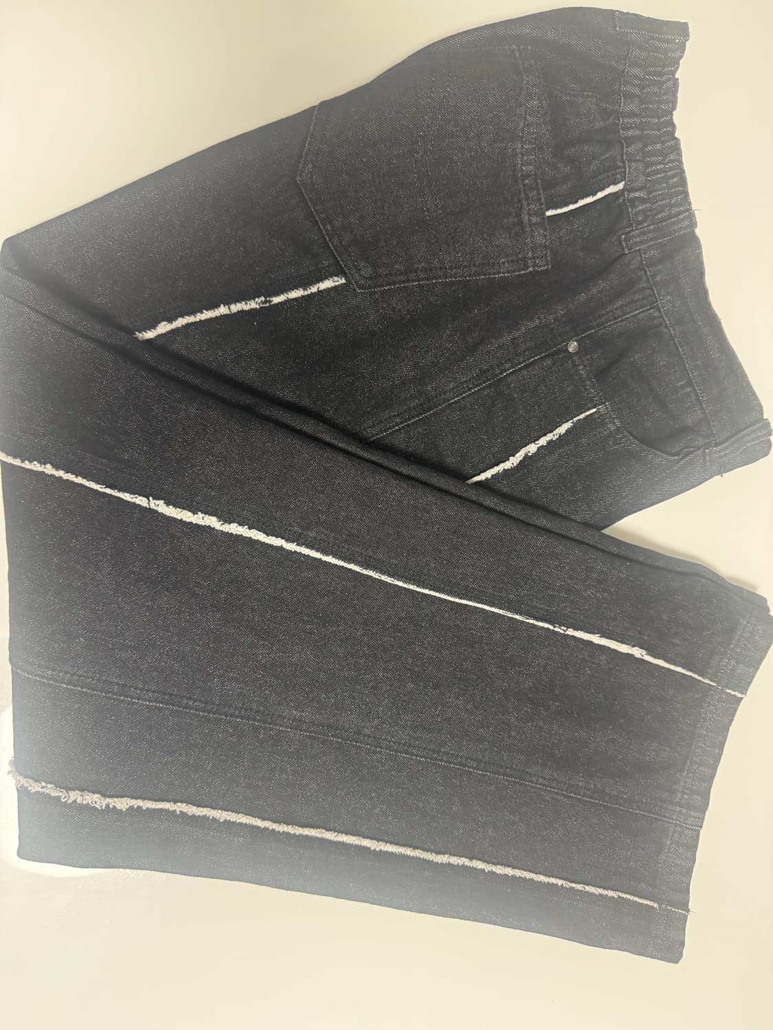 지오송지오 버티컬 컷 플레어 데님 팬츠 블랙 82 상품이미지2