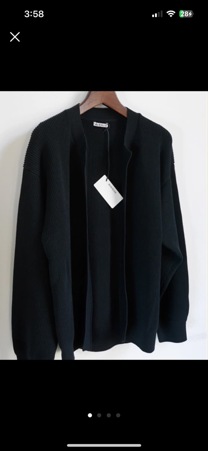 AURALEE 헤비트위스트  블랙 가디건 상품이미지1