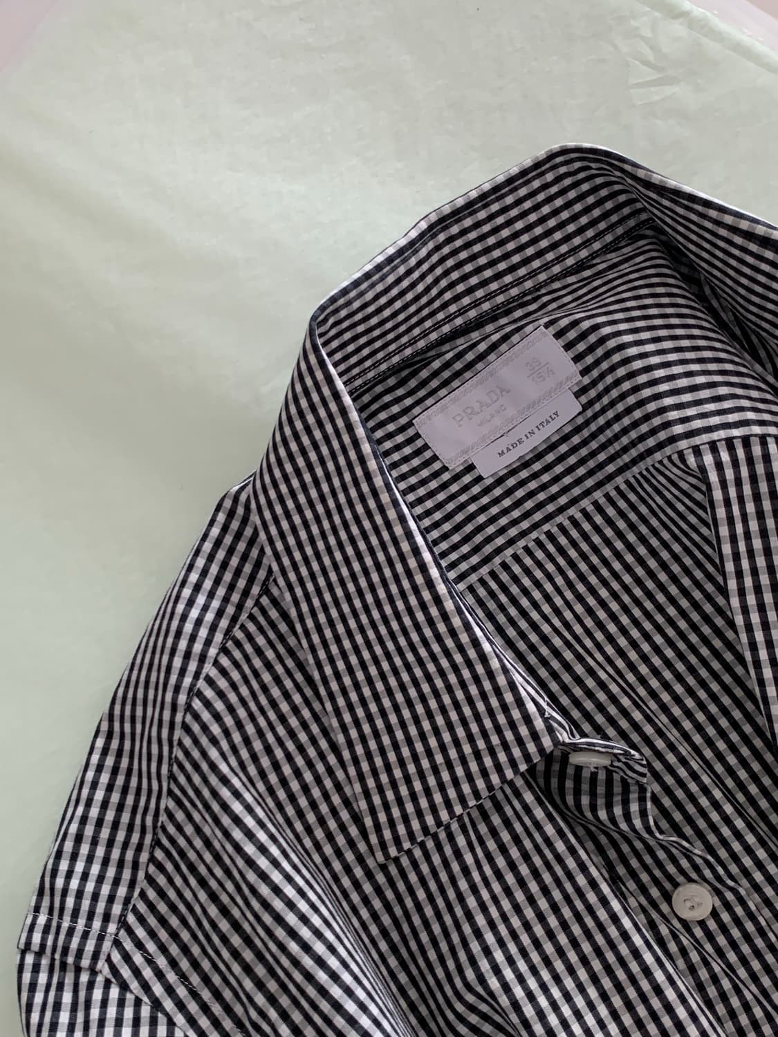 00's "PRADA" cotton check Shirt  상품이미지4