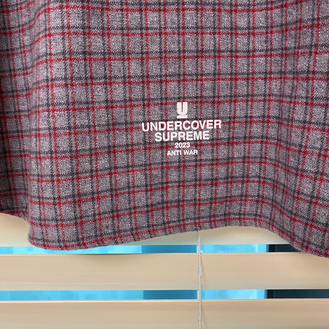 슈프림 x 언더커버 23ss 플란넬 체크 반팔 셔츠 그레이 L 상품이미지5