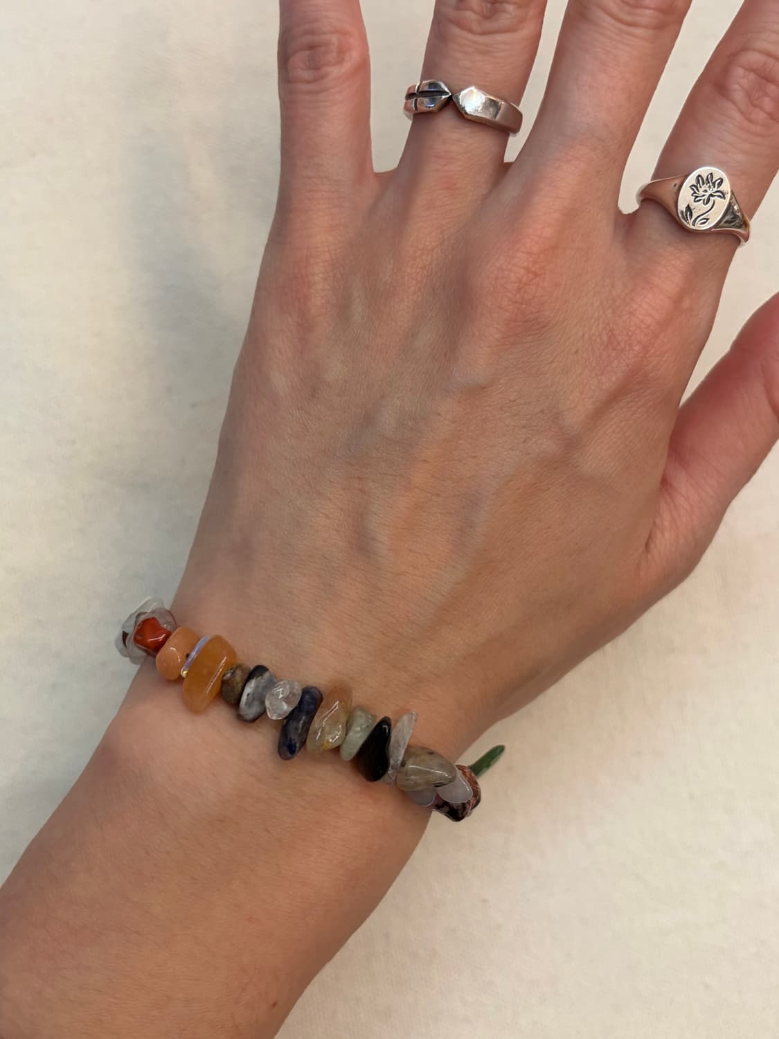 🌿 믹스 젬스톤 칩 브레이슬릿 상품이미지6