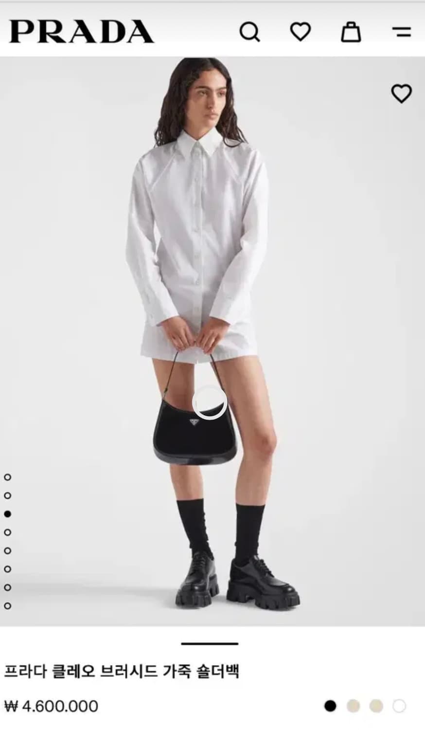 프라다 클레오 브러시드 숄더백 블랙 상품이미지10