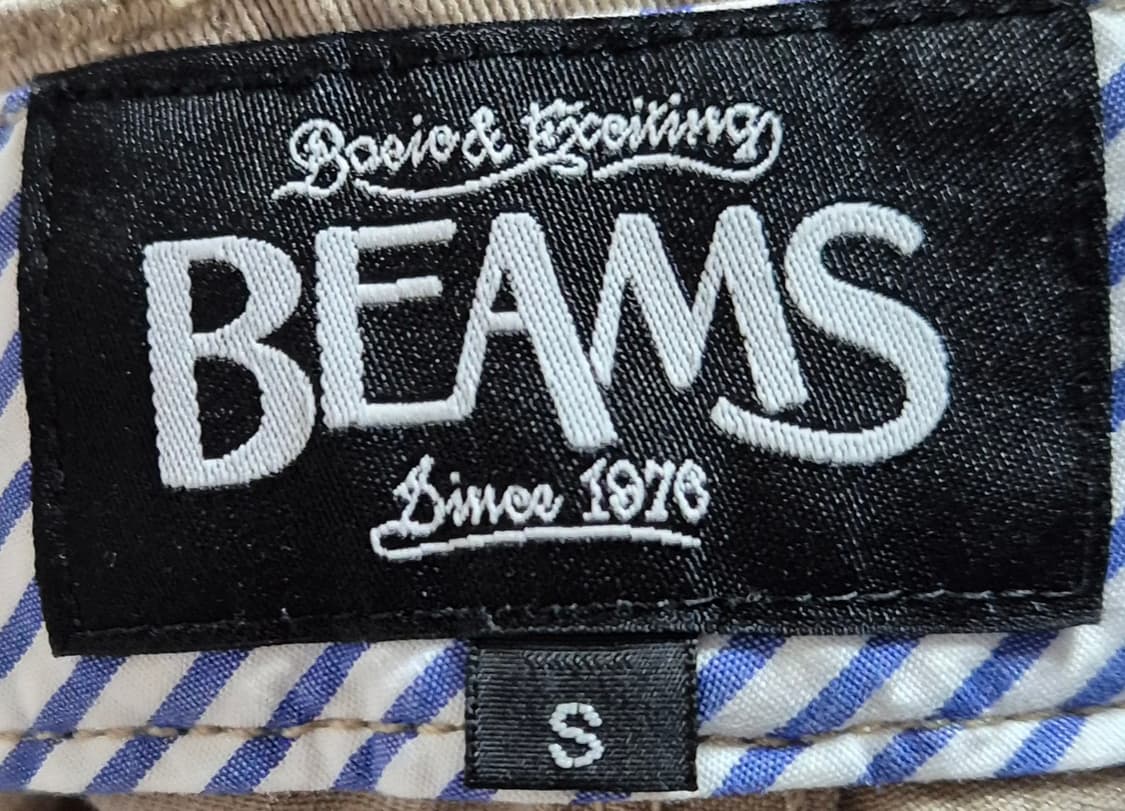 S ) BEAMS 빔즈 베이지 코끼리 코튼 반바지 상품이미지3