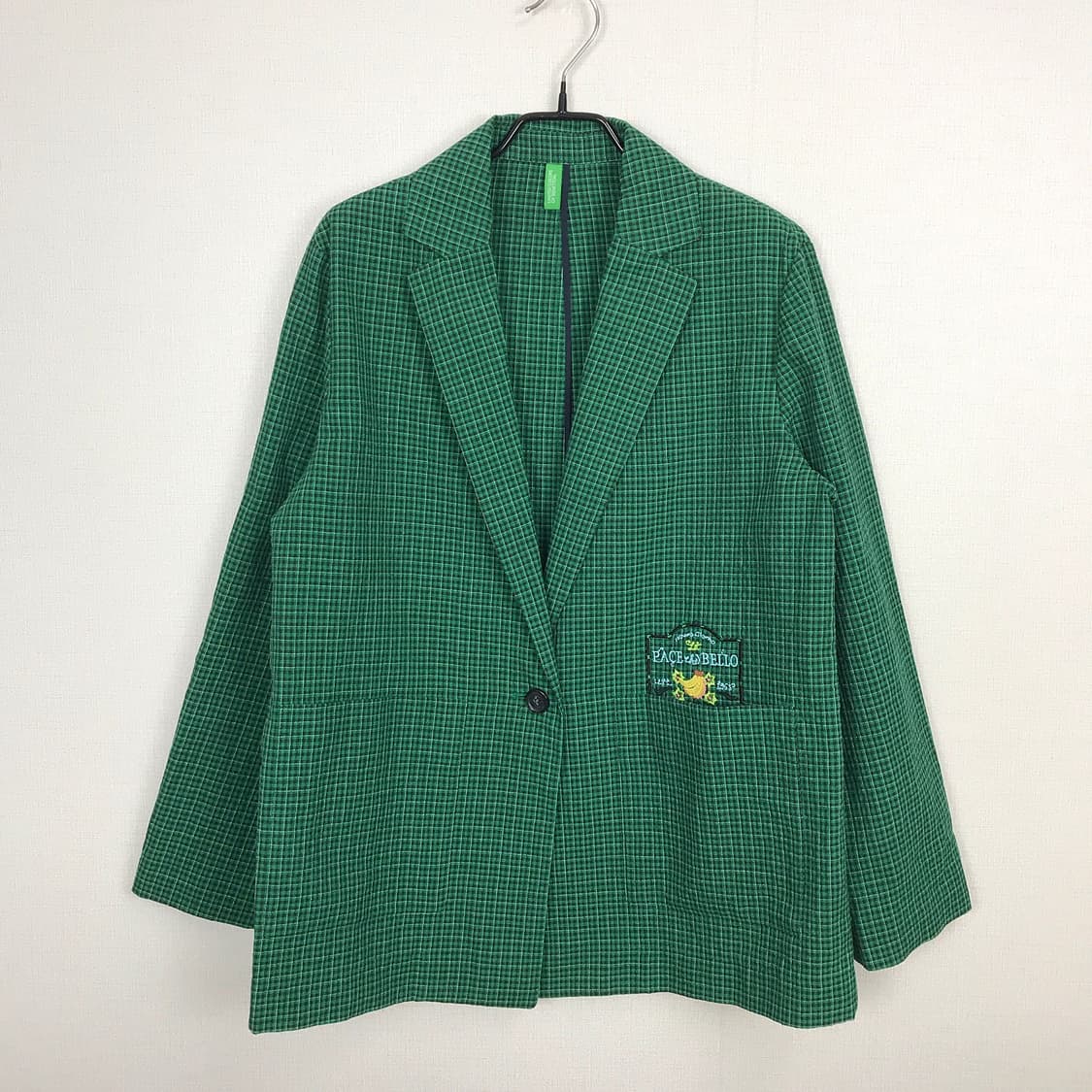 베네통 린넨 혼방 체크 자켓 여성44 (66) 상품이미지2
