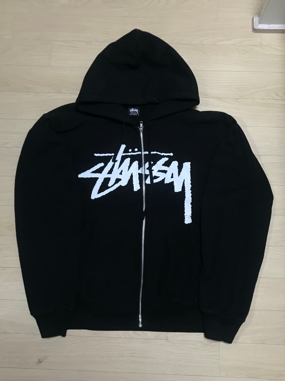 [L] 스투시 스탁 후드집업 블랙 상품이미지1