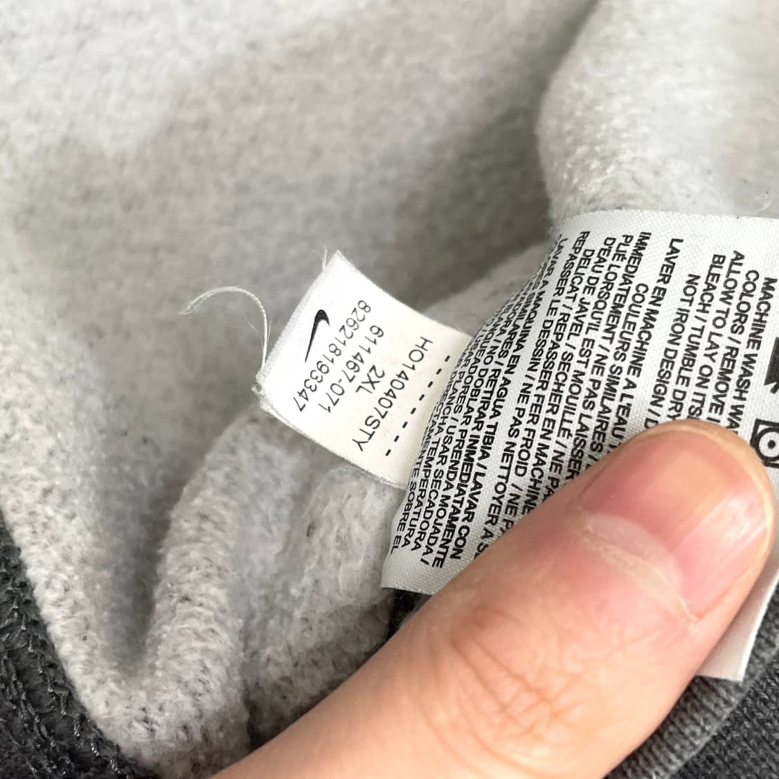 나이키 스우시로고 차콜 기모 오버핏 맨투맨 남성XXL 상품이미지6