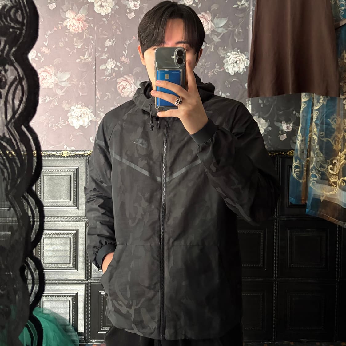 a131) 나이키 카모 패턴 테크팩 바람막이 상품이미지1