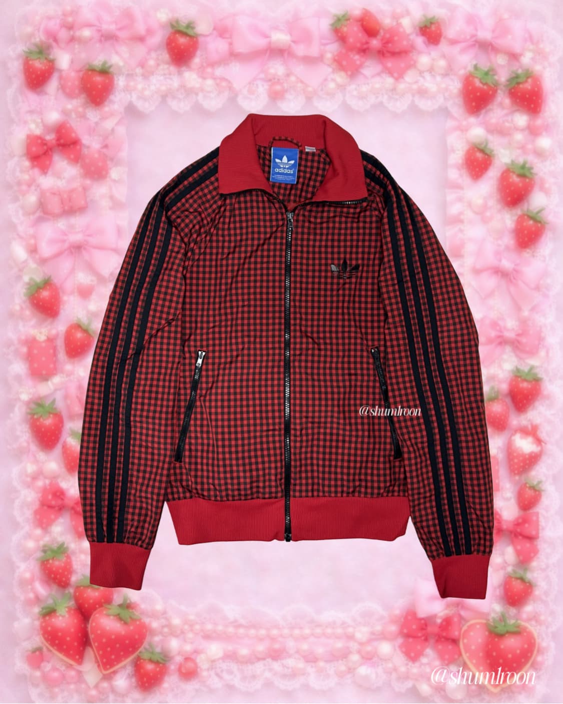 아디다스 산딸기 체크 윈드져지 파이어버드 상품이미지1