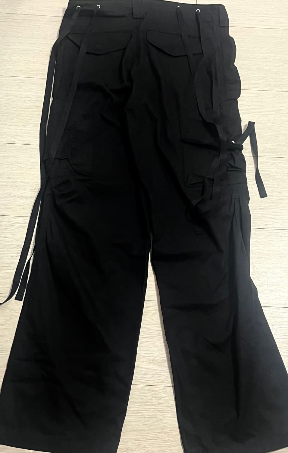 나체 STRAP CARGO PANTS (UNISEX) BLACK 상품이미지6