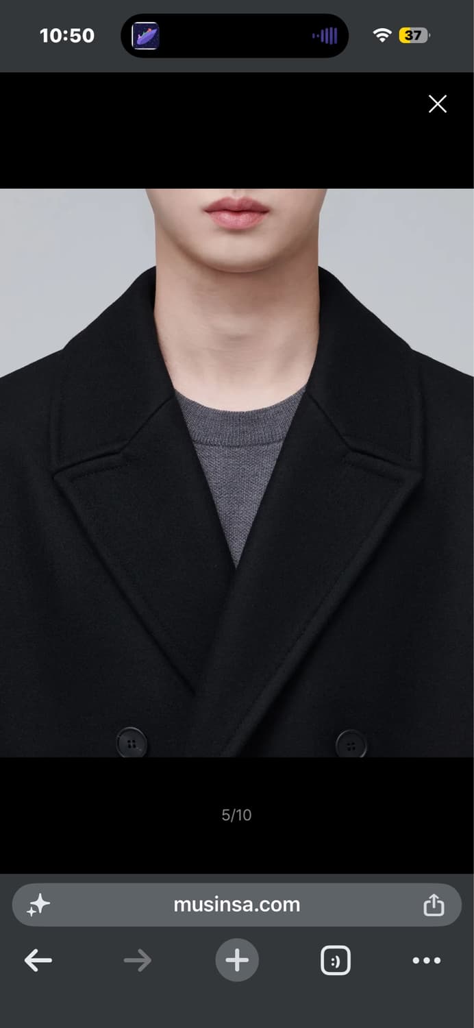 무신사스탠다드[프리미엄] MTR 대디 숄더 더블 롱 코트 [블랙] 상품이미지2