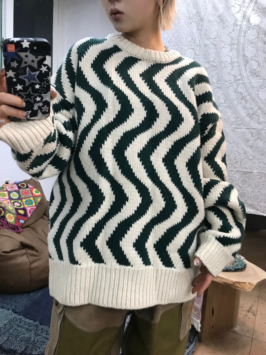 Saturday of us STU 패턴 니트  상품이미지2