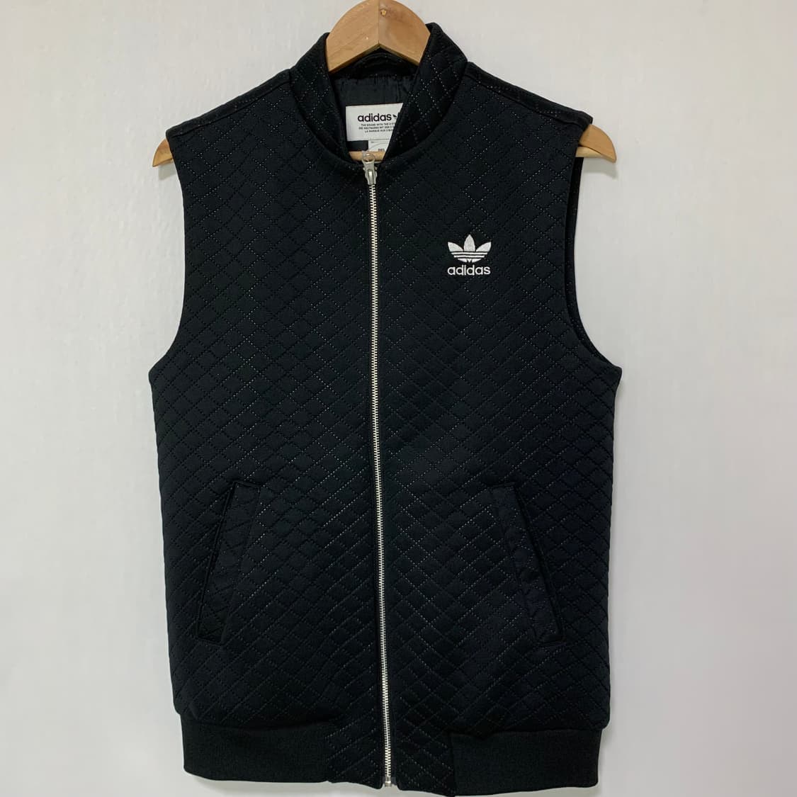 아디다스 블랙 퀼팅 져지 베스트 조끼 집업 빈티지 85 사이즈 상품이미지2