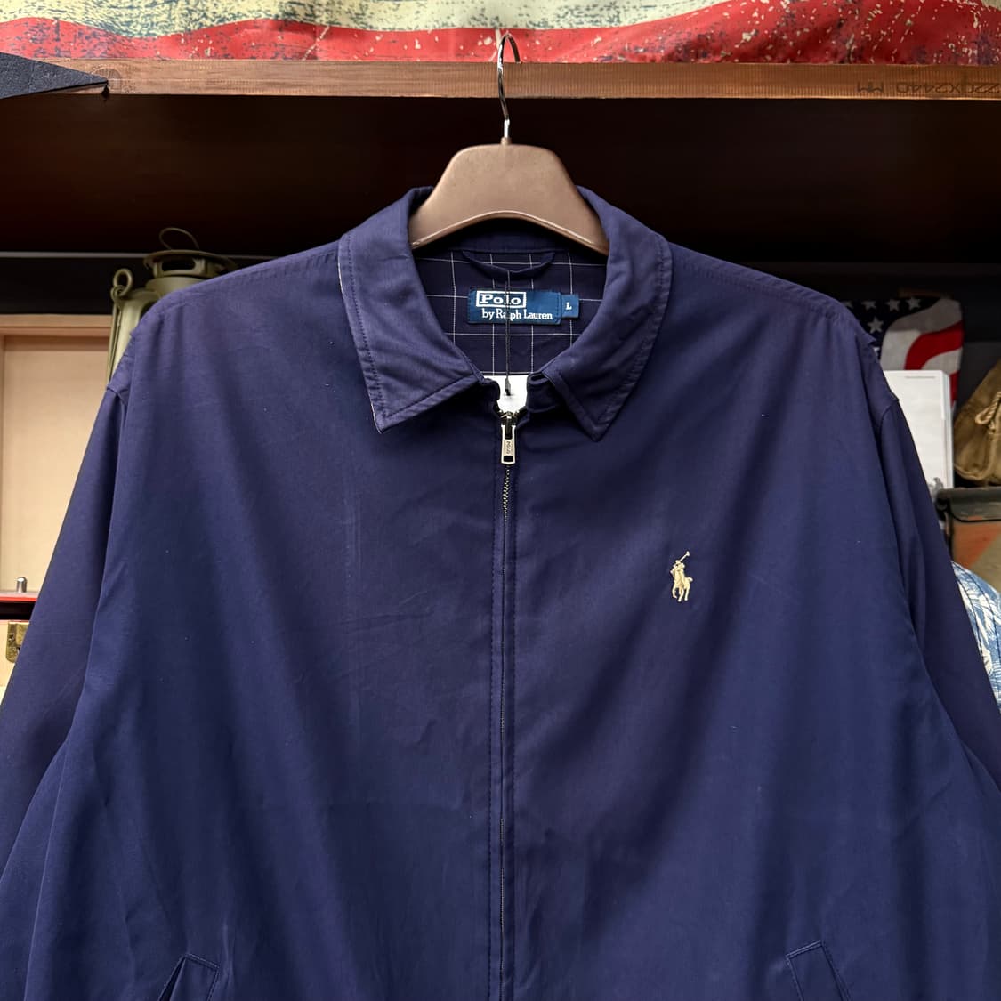 90s 폴로 랄프로렌 체크 라이닝 스윙탑 자켓 블루종 컨트리 N648 상품이미지3