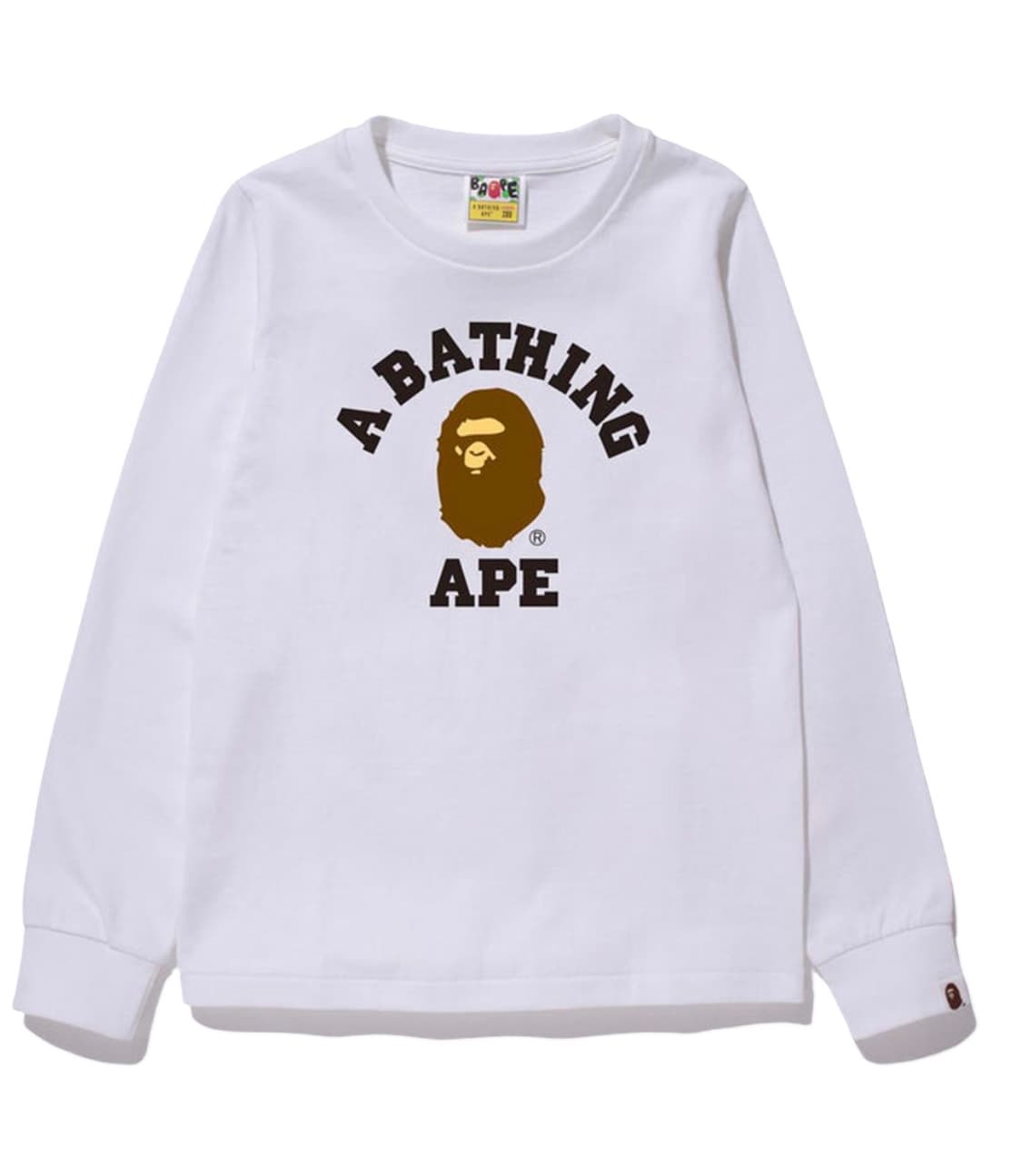 (W) 베이프 컬리지 롱슬리브 티셔츠 화이트 상품이미지1