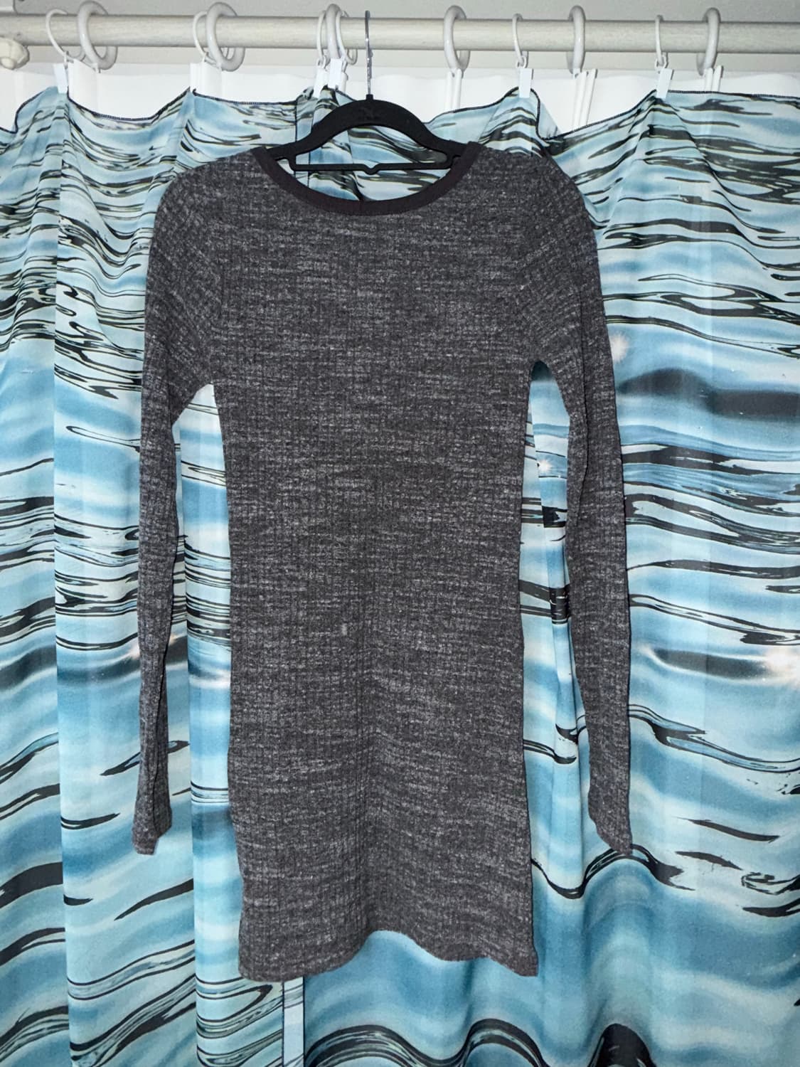 ason 애즈온 LIBBED COMBI MINI DRESS 차콜 상품이미지7