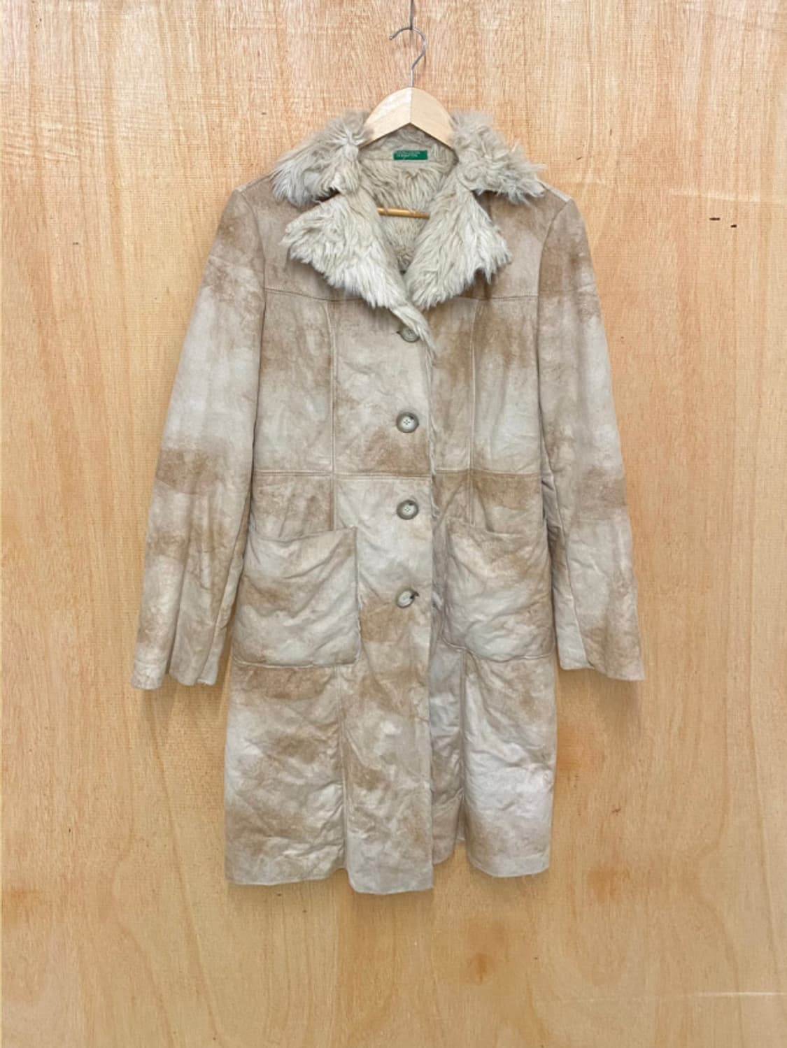 BENETTON suede fur coat 베네통 퍼 무스탕 코트 상품이미지3