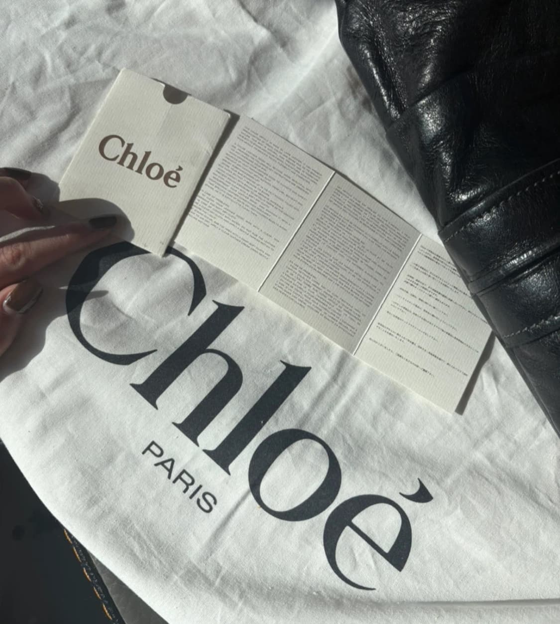 Chloé 끌로에 블랙레더 핸드백 상품이미지3