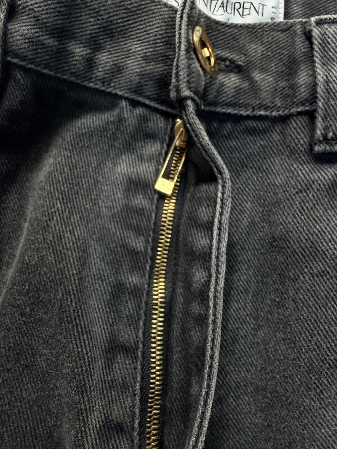 [Made in Italy] 입생로랑 리브고쉬 빈티지 로고 자수 데님 팬 상품이미지9