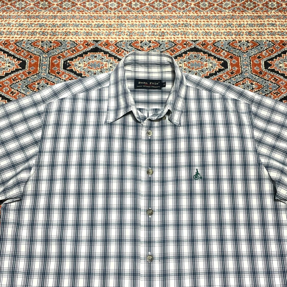 빈폴 스포츠 블루 타탄체크 반팔셔츠  남성95 상품이미지2