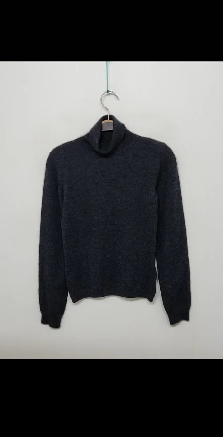 (XS) 터틀넥 캐시미어 니트 차콜 무지 목폴라 스웨터  상품이미지1