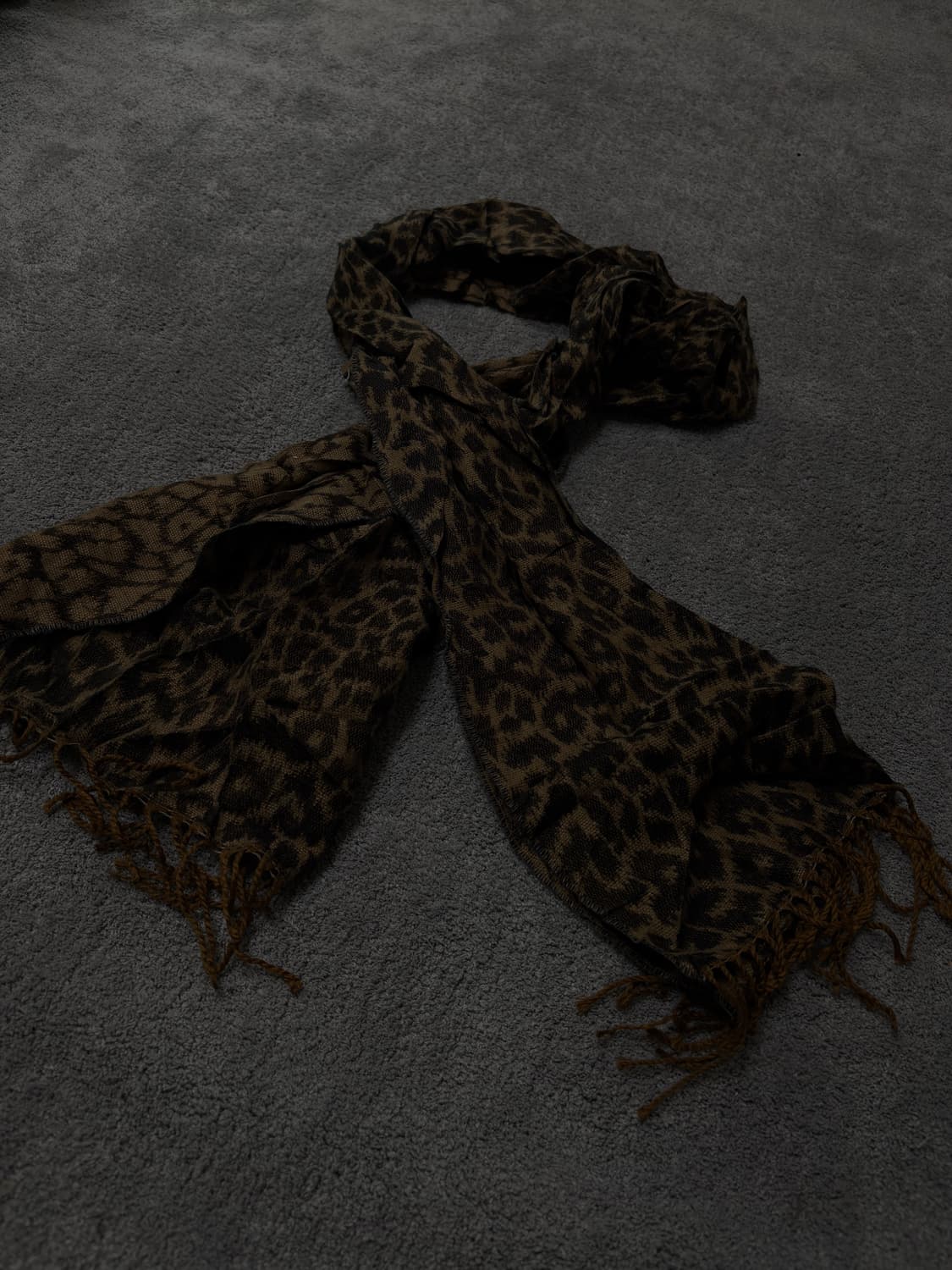Vintage v-kei punk mood leopard scarf 상품이미지3