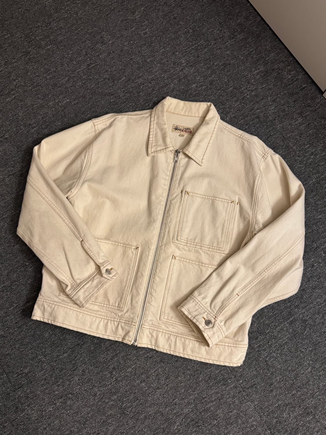 스투시 데님 집 워크 자켓 내추럴 L 상품이미지1