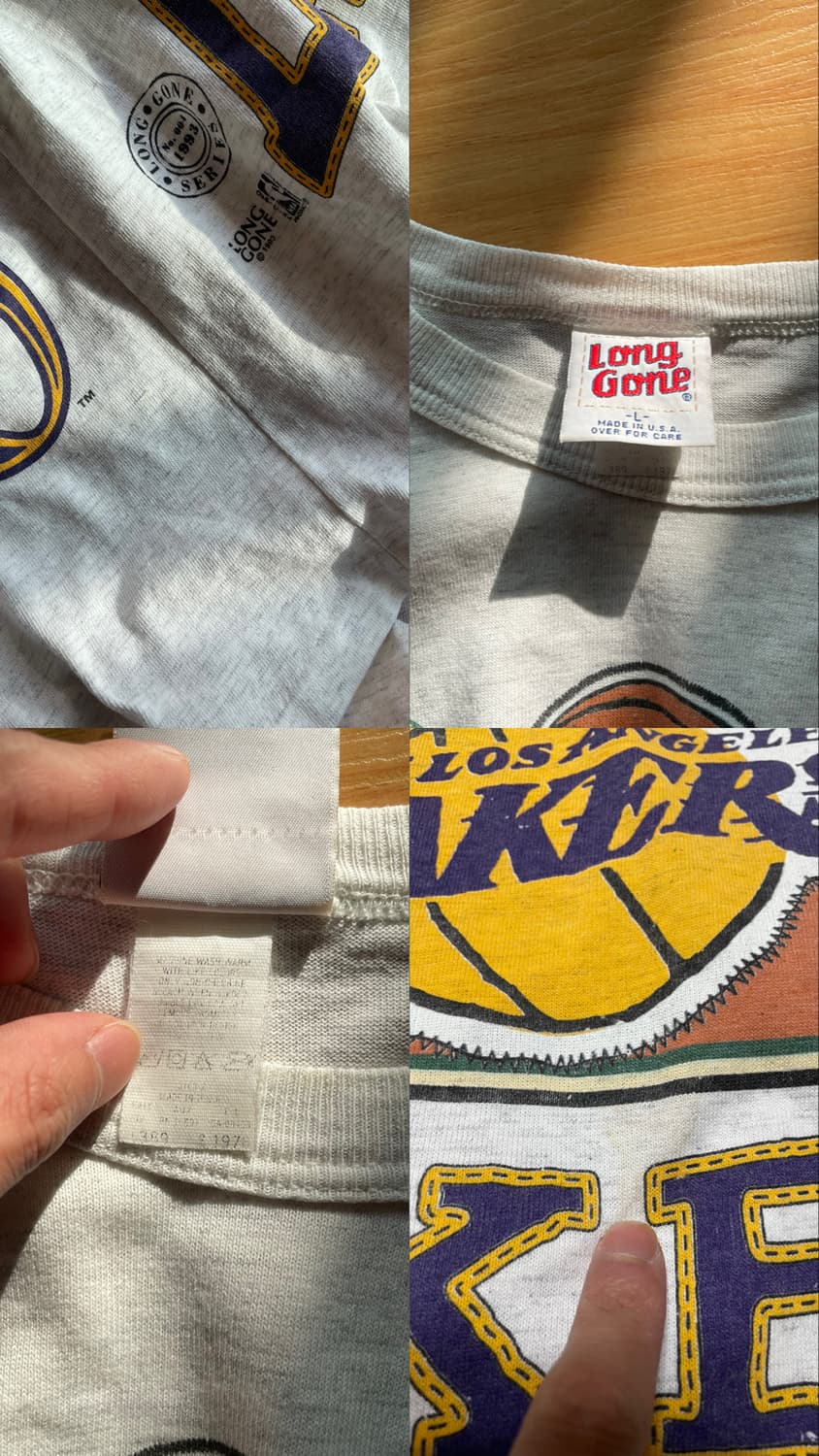 1993 LA nba 레이커스 월드챔프 풀프린트 티셔츠 상품이미지5