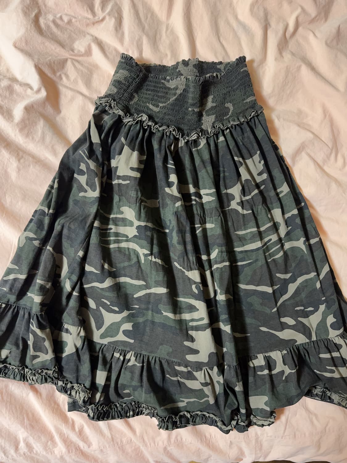 인앤양인하모니 프릴 스모크 스커트 카키 상품이미지5