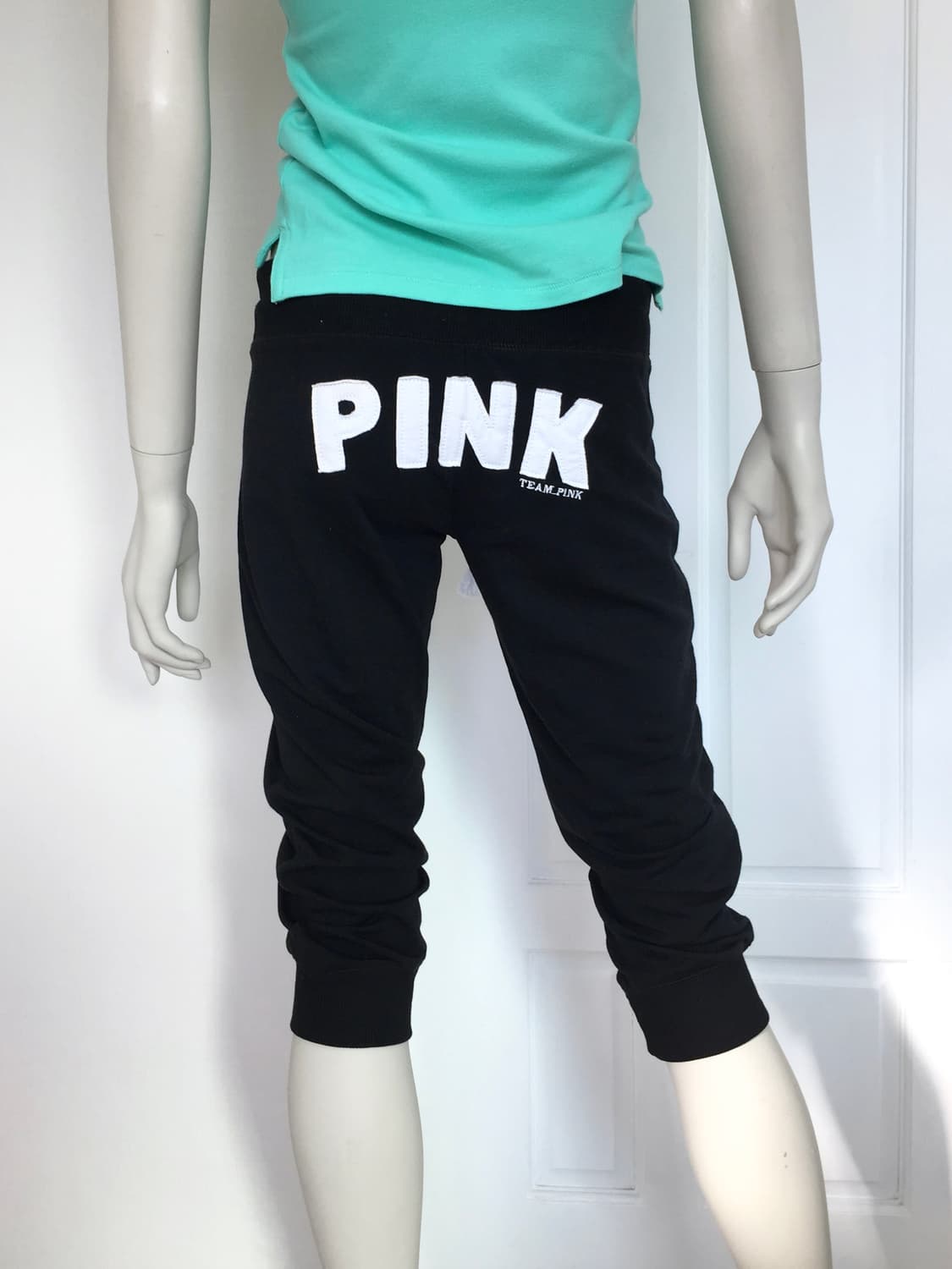 Black Joggers with Pink Lettering Patch 상품이미지1