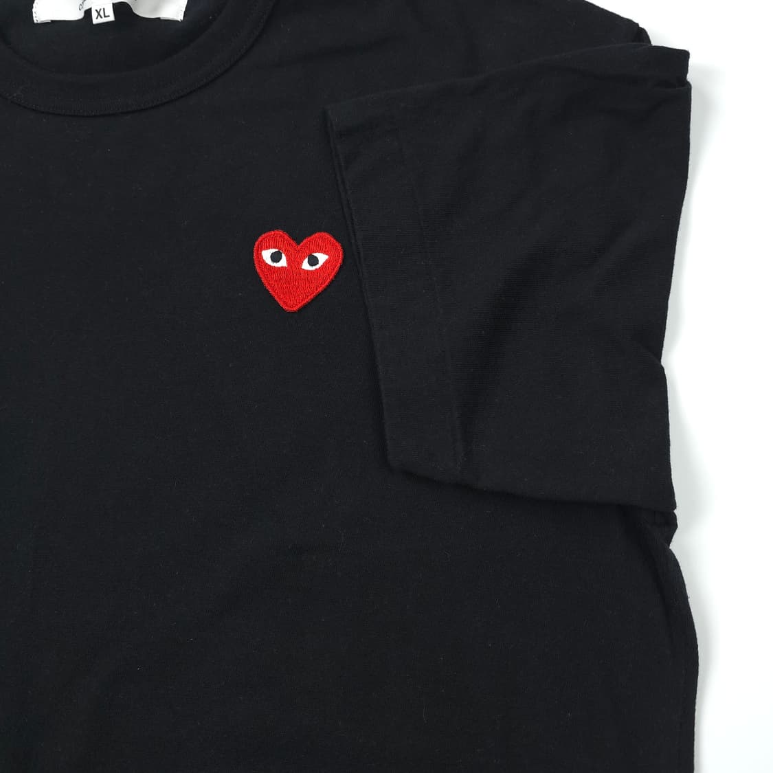 꼼데가르송 플레이 레드하트 코튼 티셔츠 블랙 (XL) 상품이미지3