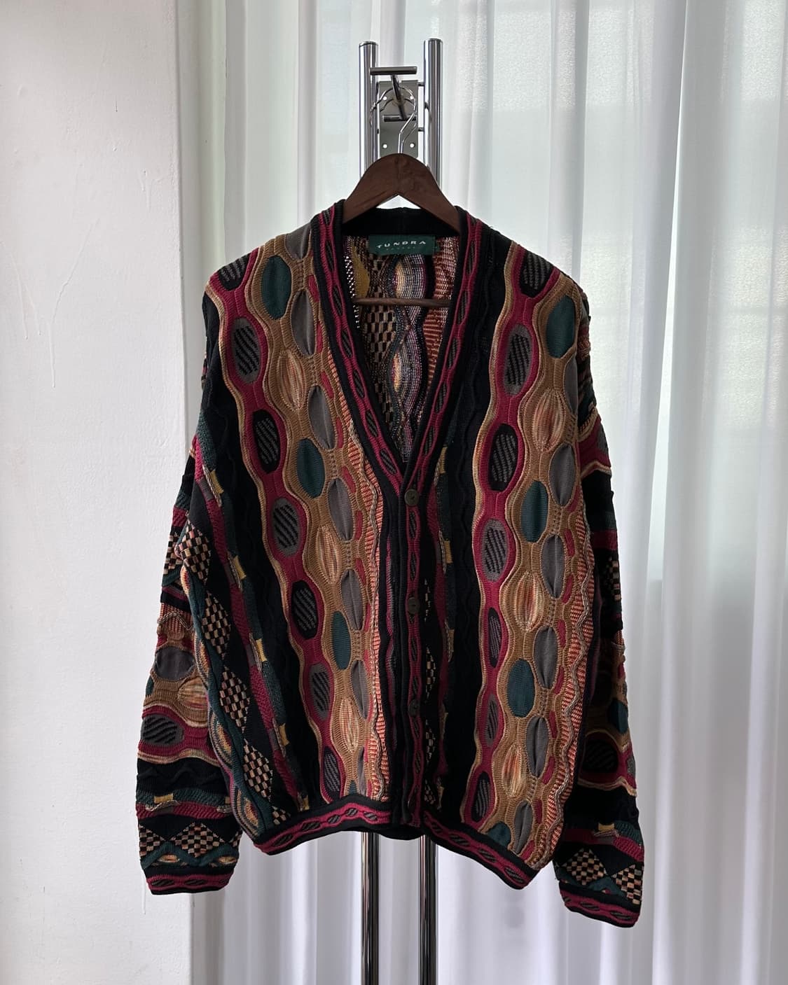 [L]툰드라 캐나다 멀티컬러 3D 케이블 니트 가디건 상품이미지3