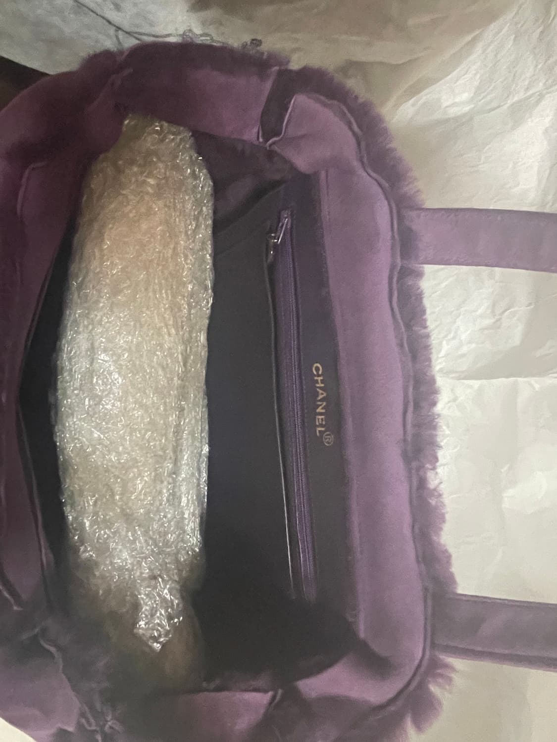 샤넬 스웨이드 보라색 토드백 상품이미지4