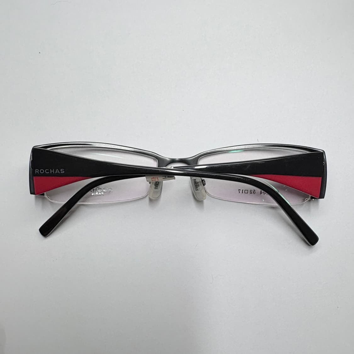 빈티지 긱시크 안경 (로샤스 R-1336 레드 패턴 반무테) 상품이미지4