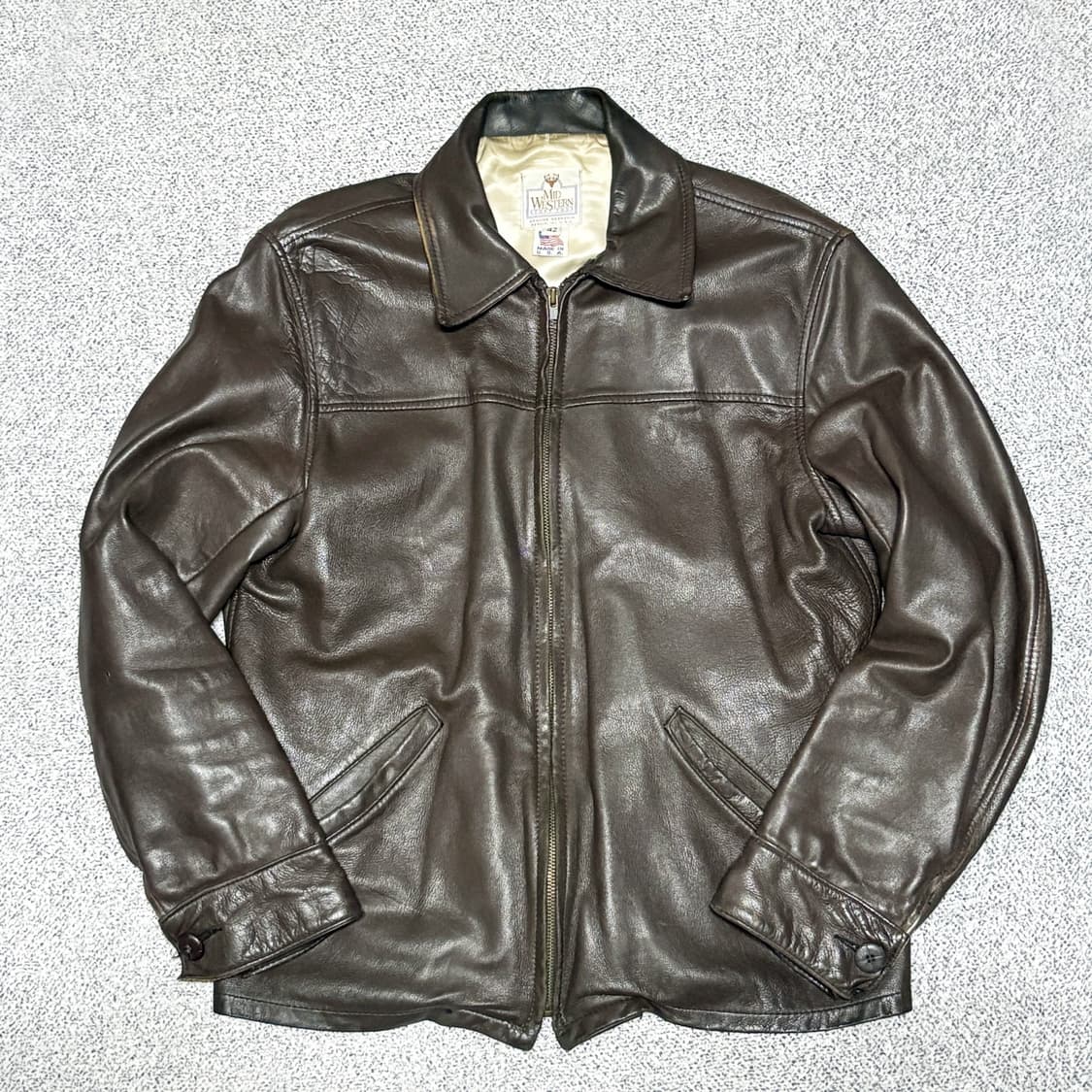 70s 빈티지 Mid western sport togs 디어스킨 레더자켓 상품이미지1