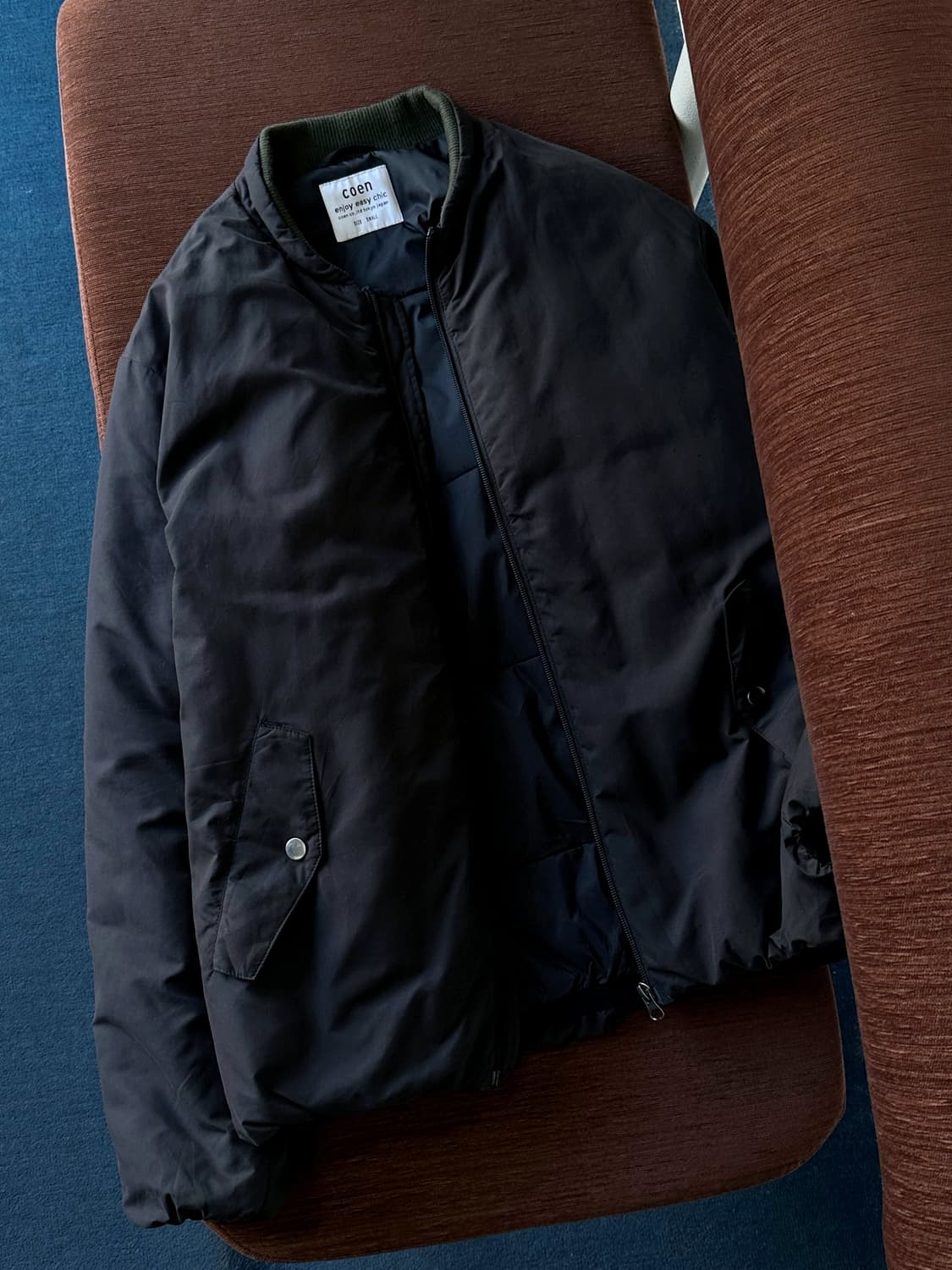 Padded design no collar easy parka 상품이미지3