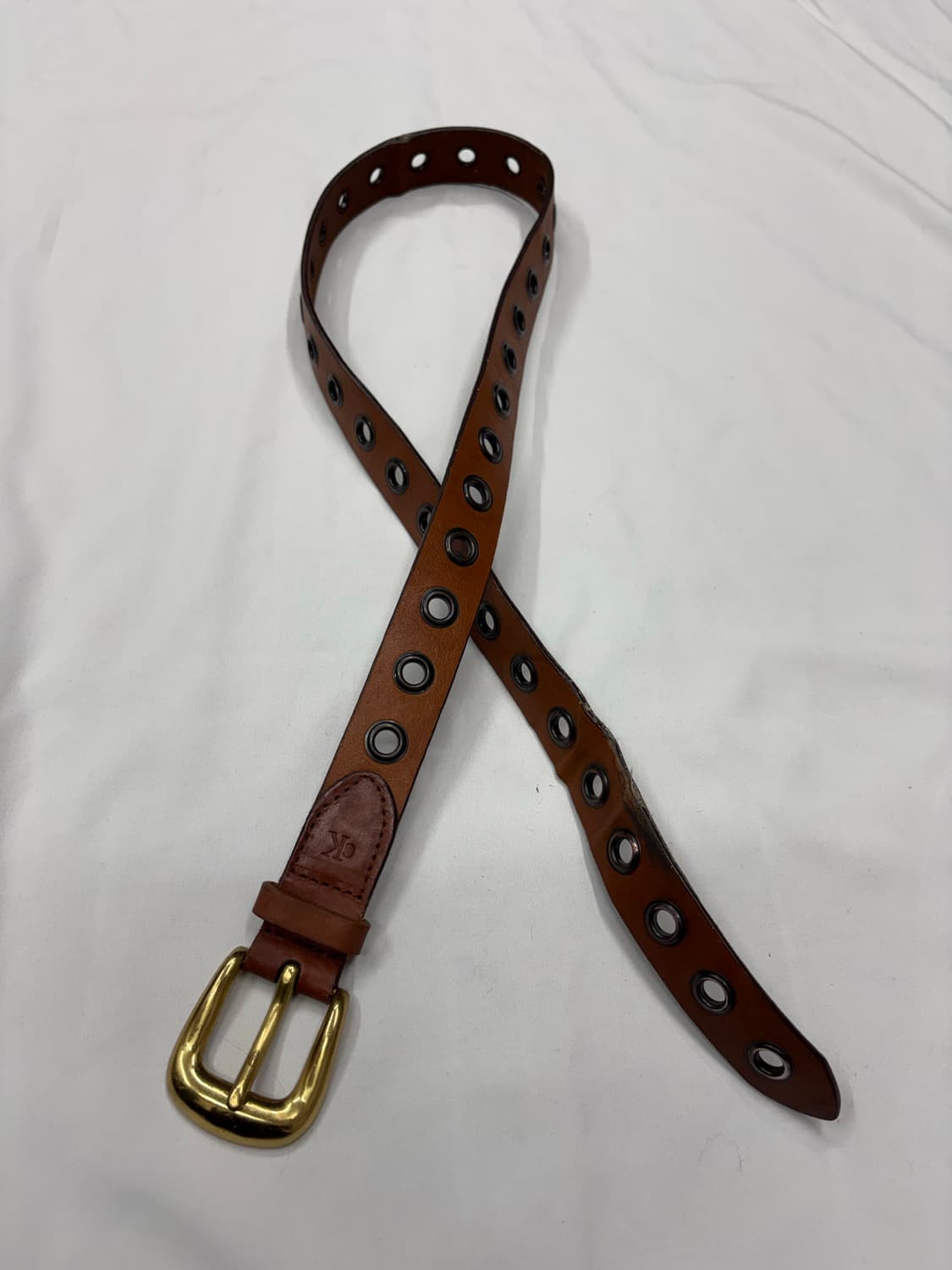 캘빈클라인 CK 빈티지 브라운 아일렛 레더 벨트 Calvin Klein 상품이미지2