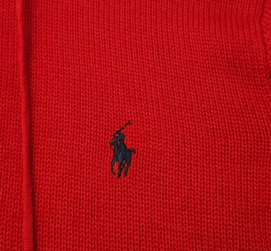 정품 폴로 랄프로렌 니트 후드집업 레드 상품이미지2