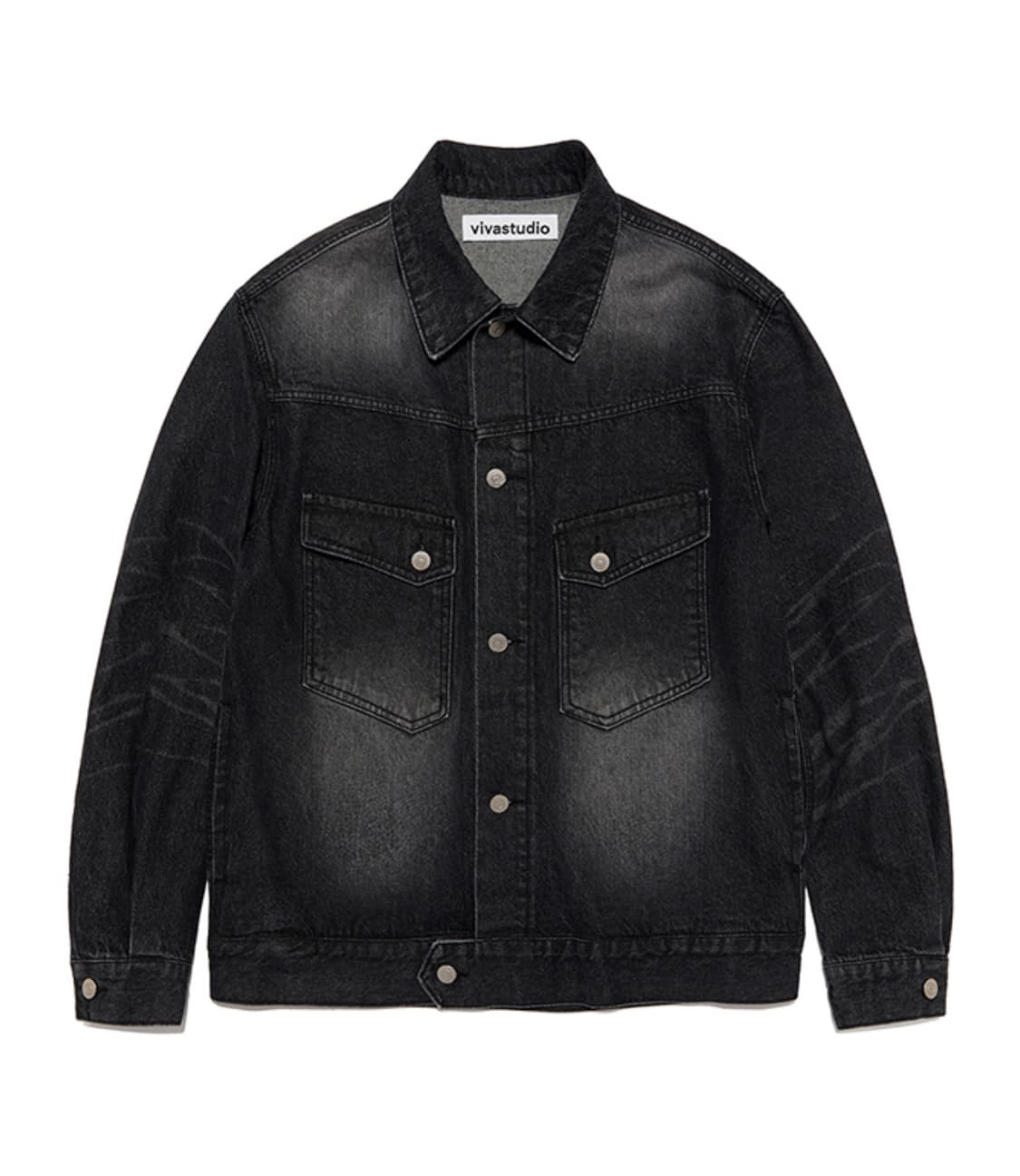 새상품(L)비바스튜디오 데님 트러커 자켓 블랙 상품이미지1