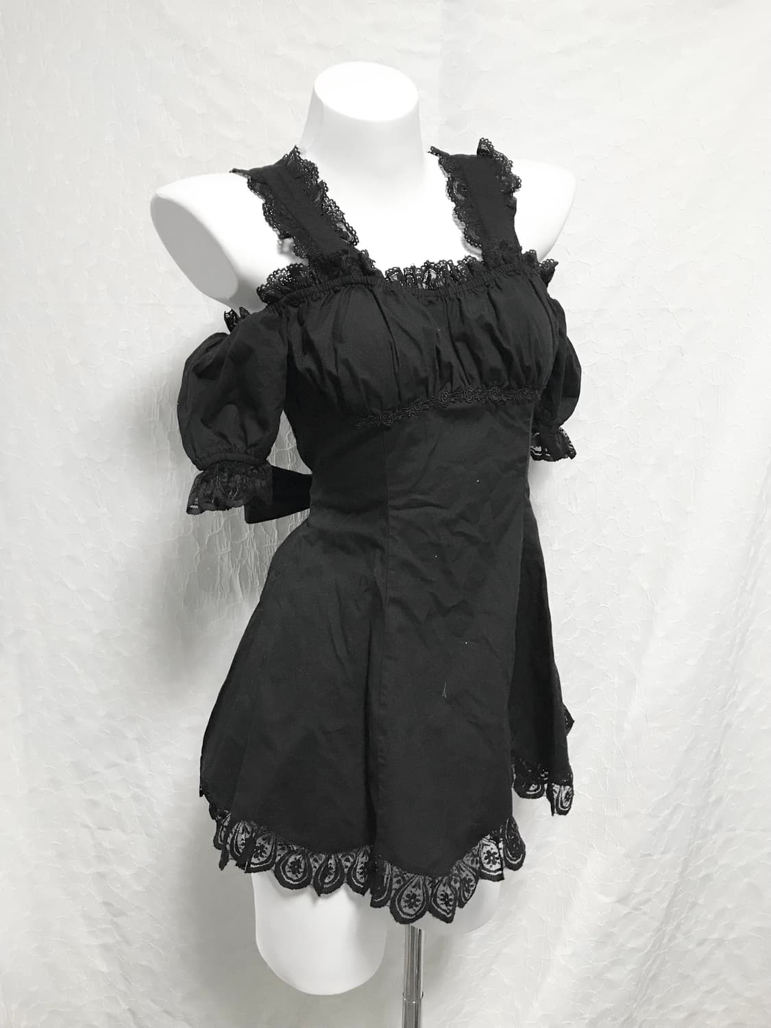 빈티지 bodyline 바디라인 고스로리 리본 오프숄더 원피스 상품이미지2