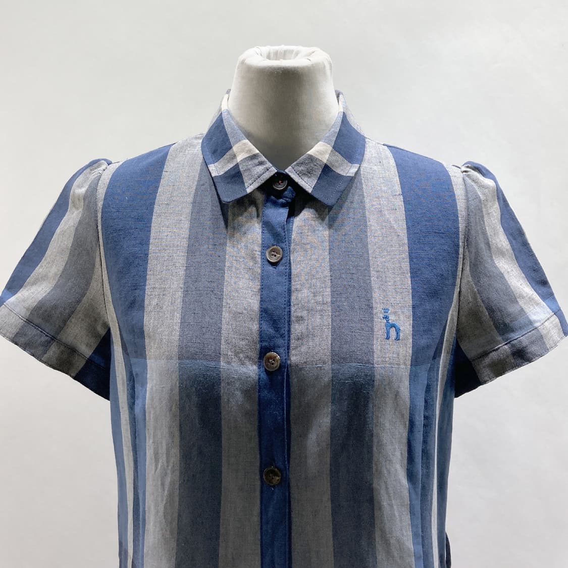 헤지스 린넨 카라 반팔원피스 체크 85  상품이미지2