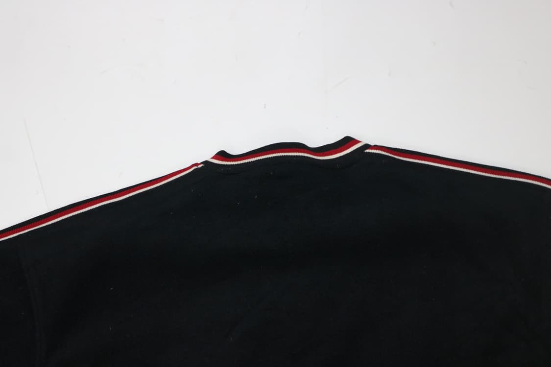 90s 빈티지 레드 라인 스트라이프 브이넥 스웻셔츠(M) 상품이미지8