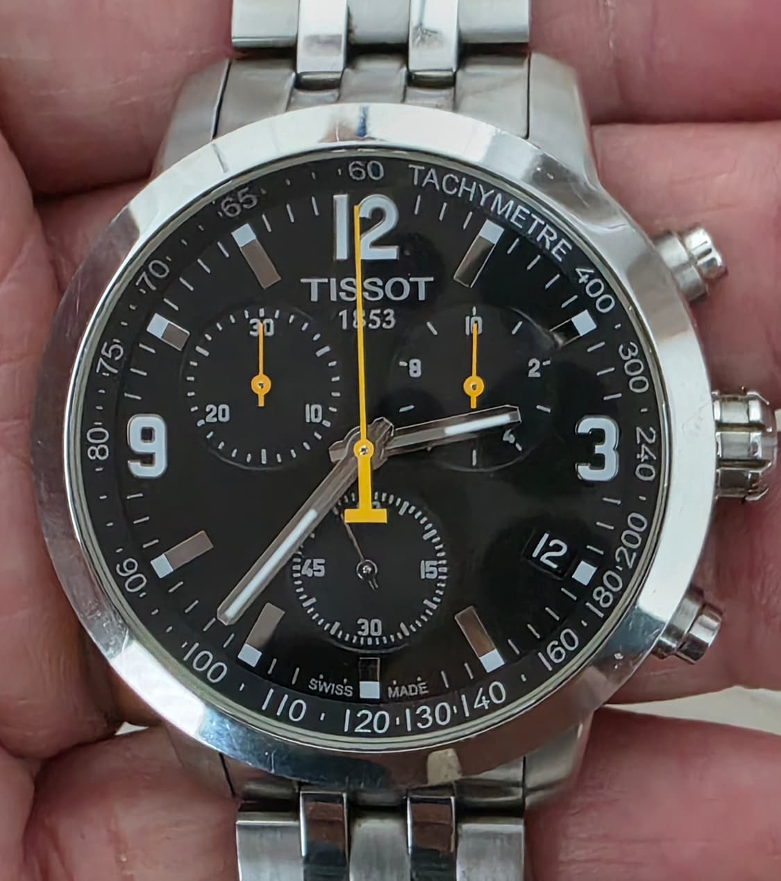 티쏘 (TISSOT) PRC200 쿼츠 크로노그래프 검판메탈 시계 (보증 상품이미지2