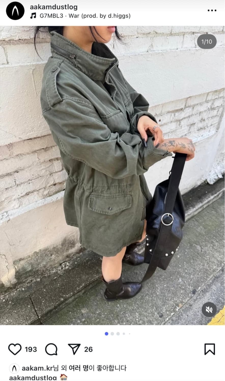 아캄 Aakam 워시드 필드 자켓 블랙 야상자켓 상품이미지1