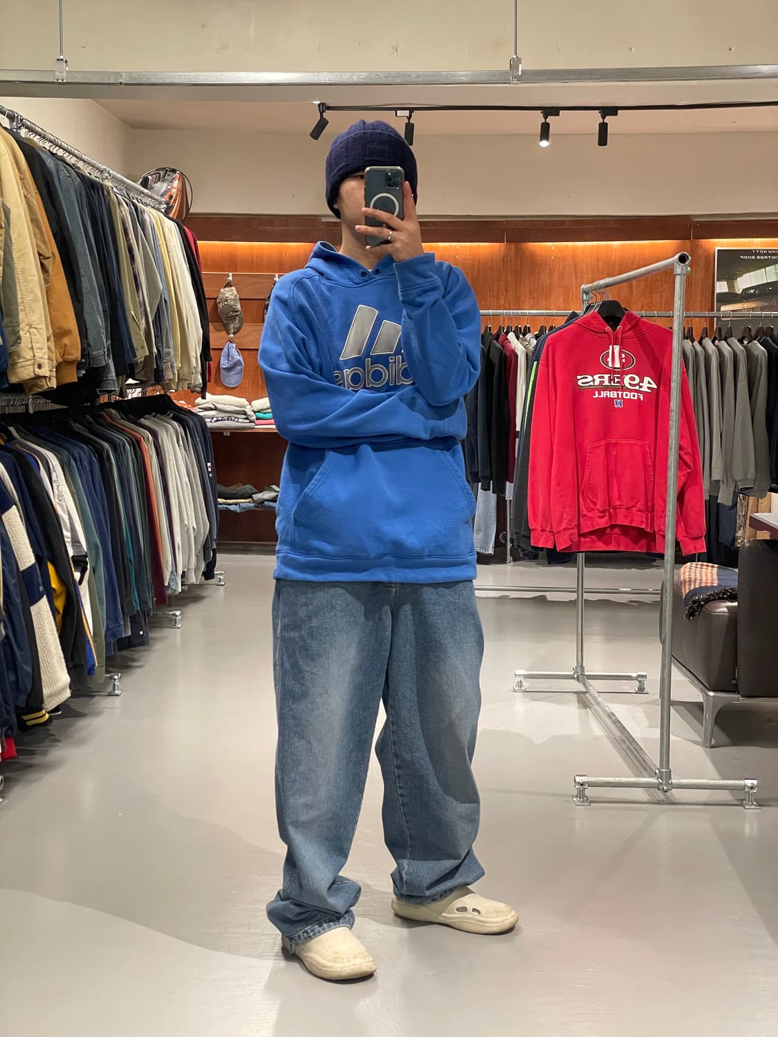 00s 아디다스 빅로고 후드티셔츠 상품이미지2