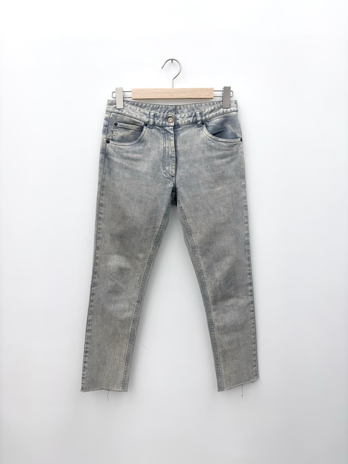 LINE 1 STONE WASHED DENIM CROP PANTS 상품이미지1