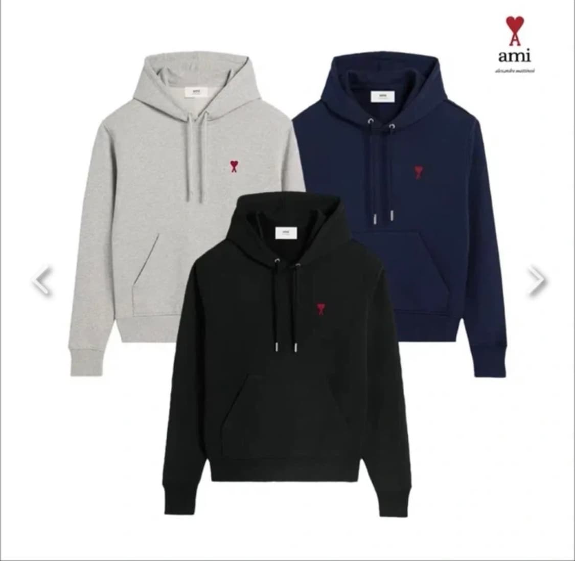 새상품/QR정품 / 아미 후드티 스몰로고 블랙,그레이 상품이미지4