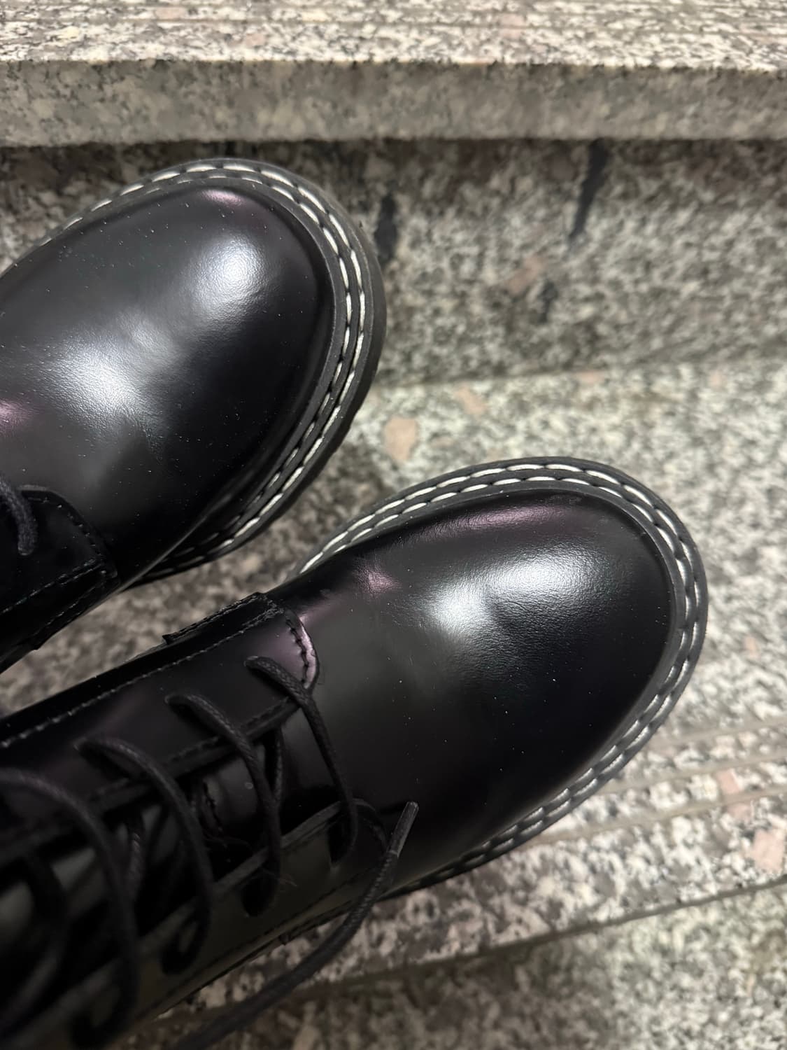 블랙 스티치 워커 부츠 상품이미지4